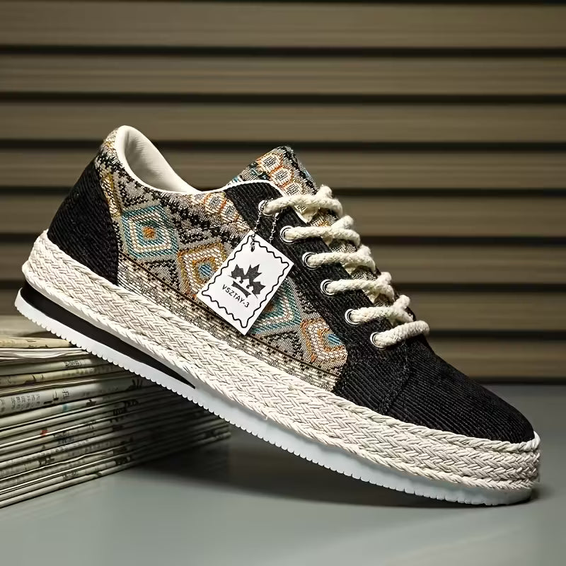 Amari | Unisex Boho Espadrille Sneakers with Woven Detail