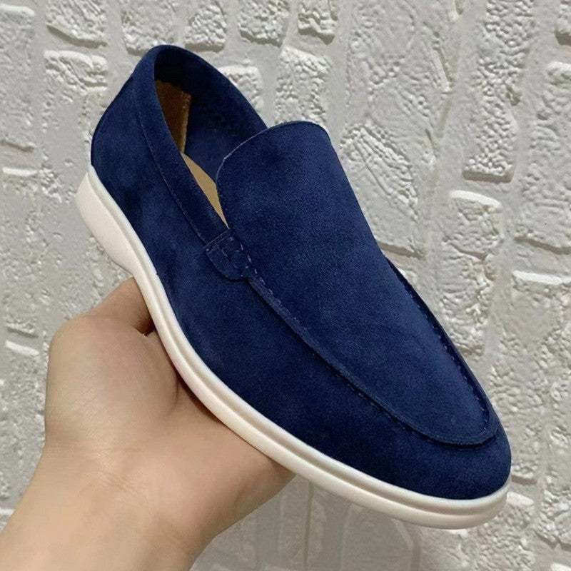 Men's Lightweight Slip-On Loafers - Minimalist Suede Texture