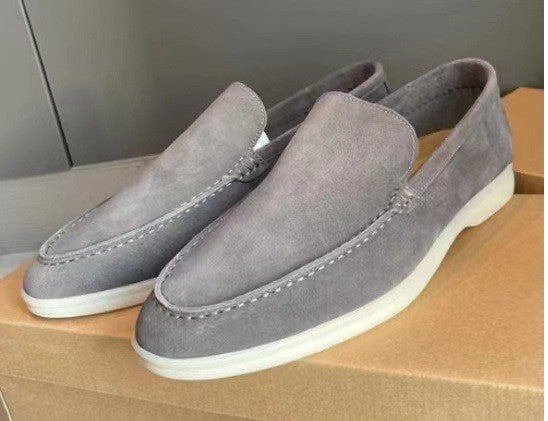 Men's Lightweight Slip-On Loafers - Minimalist Suede Texture