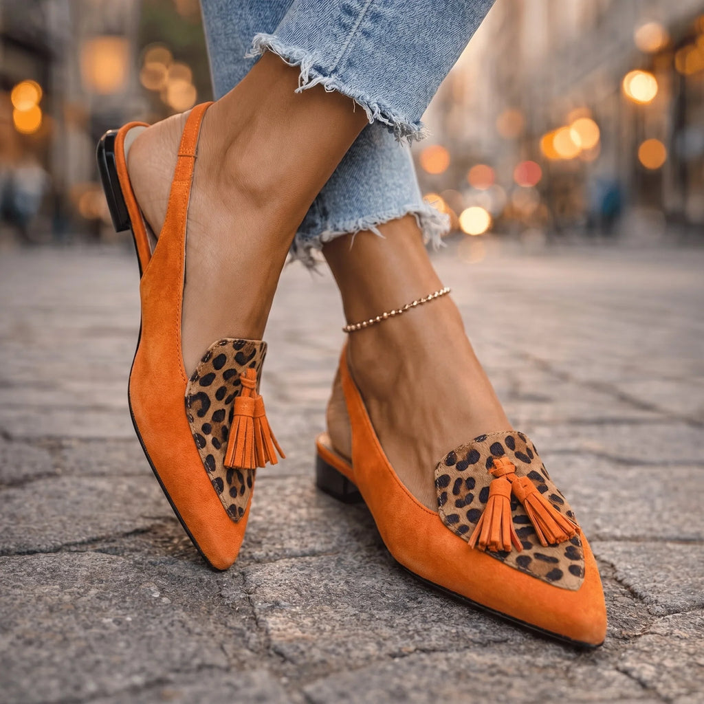 Thalina | Women’s Slingback Heels with Tassel Detail