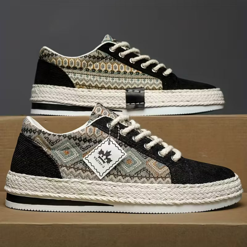 Amari | Unisex Boho Espadrille Sneakers with Woven Detail