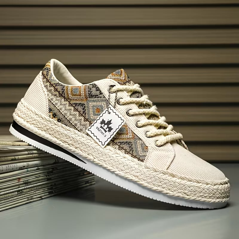 Amari | Unisex Boho Espadrille Sneakers with Woven Detail