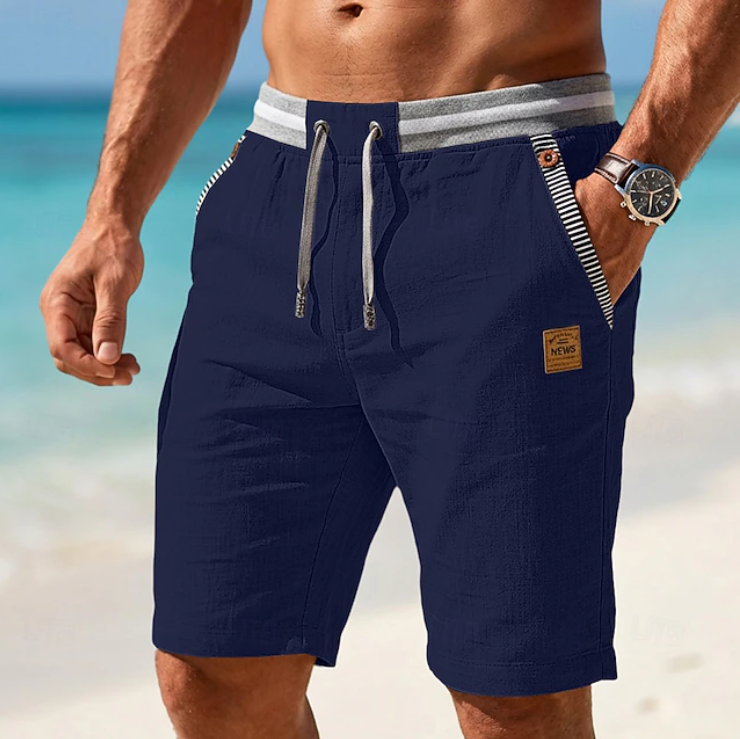 Casual Blend Shorts with Drawstring Waist and Pocket Trim