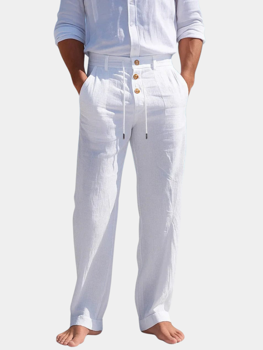 Milo | Relaxed Linen-Blend Drawstring Trousers