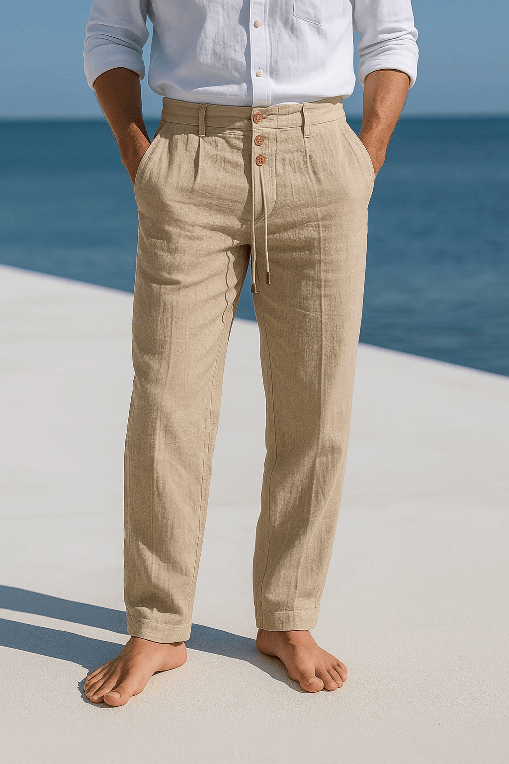 Milo | Relaxed Linen-Blend Drawstring Trousers