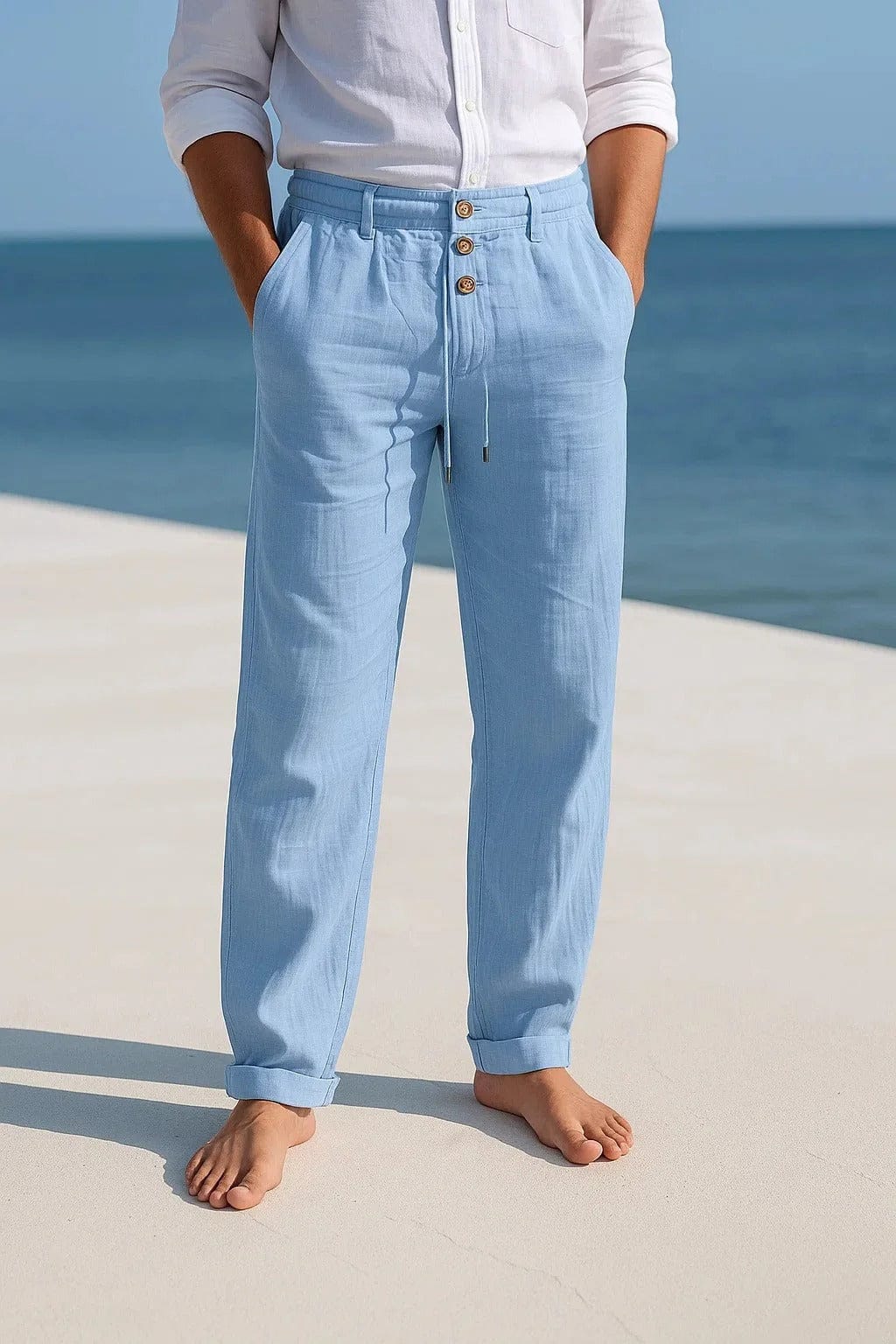 Milo | Relaxed Linen-Blend Drawstring Trousers