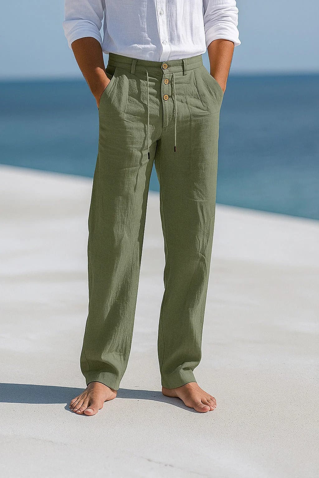Milo | Relaxed Linen-Blend Drawstring Trousers