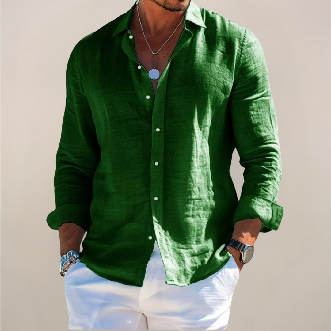 Oliver | Refined Linen-Blend Button-Up Shirt