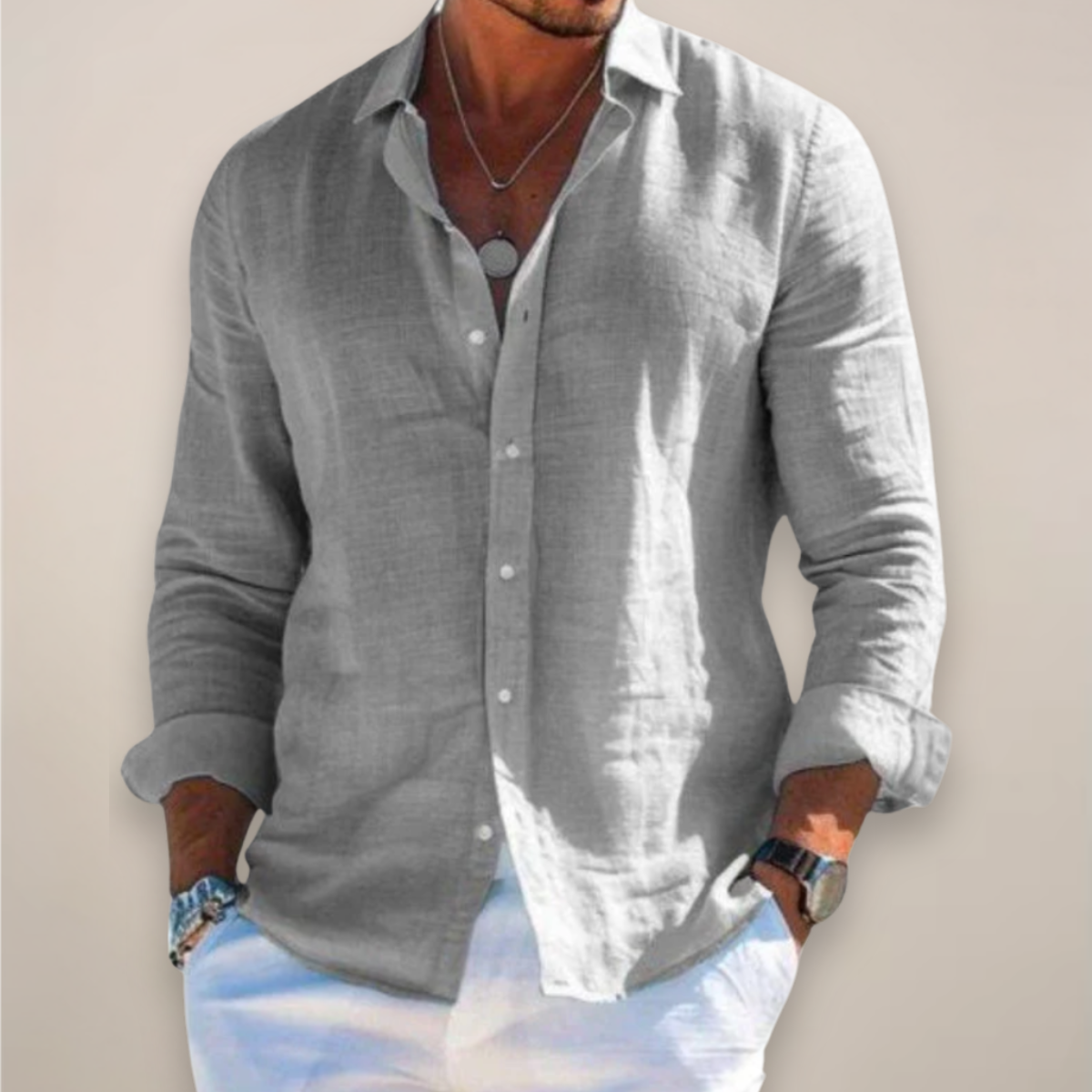 Oliver | Refined Linen-Blend Button-Up Shirt