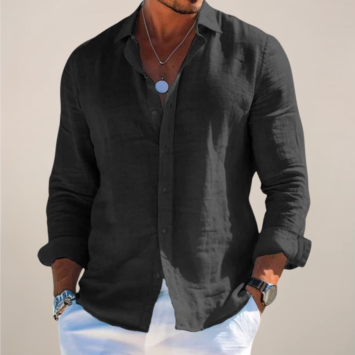 Oliver | Refined Linen-Blend Button-Up Shirt