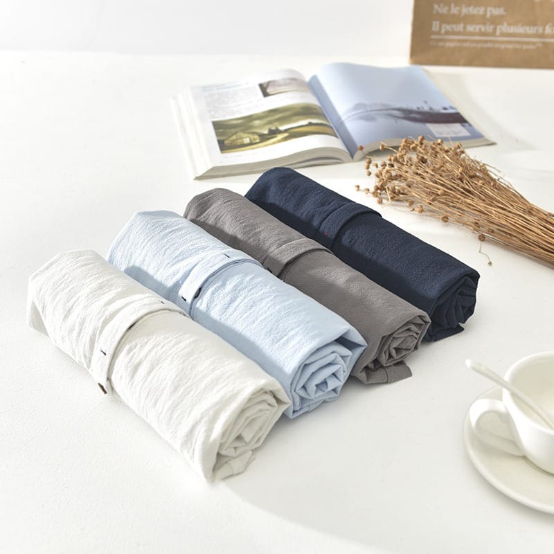 Luca | Relaxed Linen-Blend Mao Collar Shirt