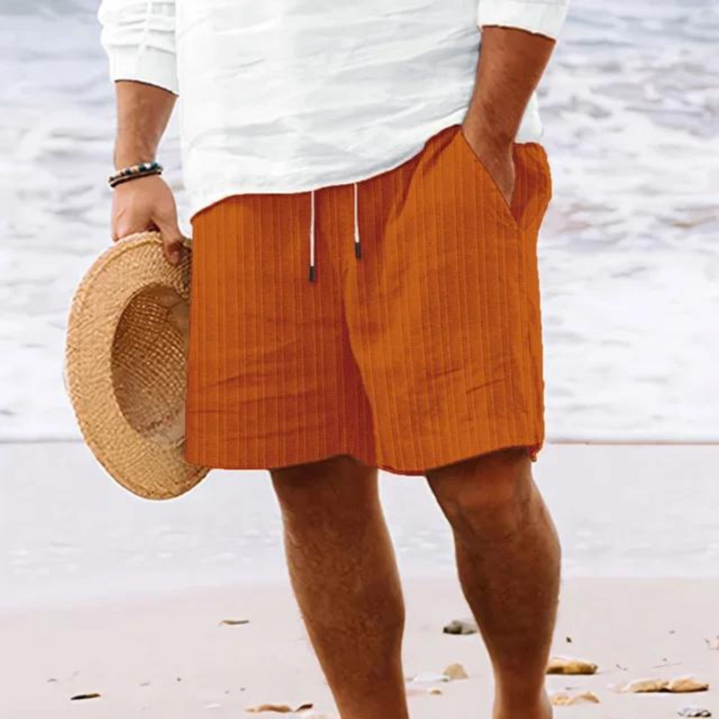Casual Polyester Blend Shorts with Drawstring Waist and Side Pockets