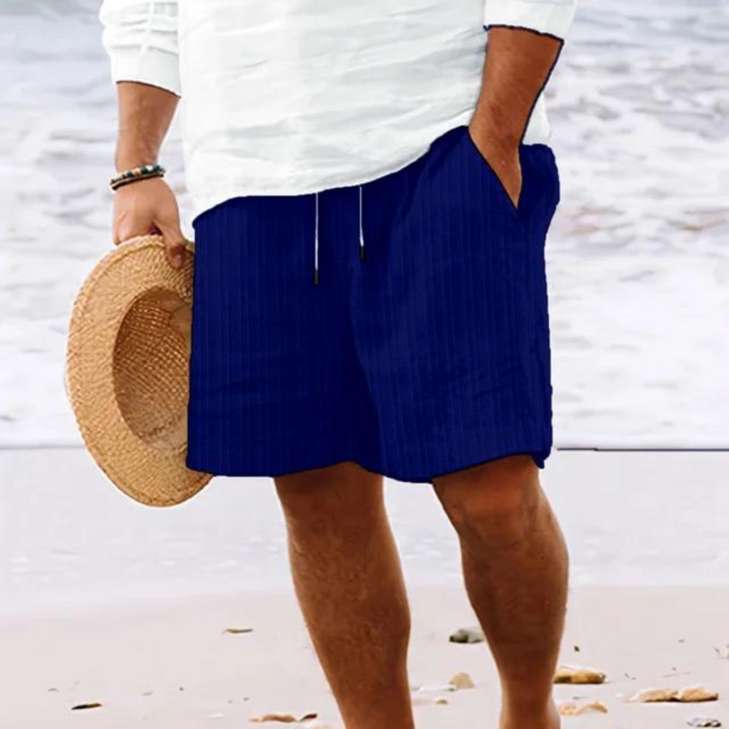 Casual Polyester Blend Shorts with Drawstring Waist and Side Pockets