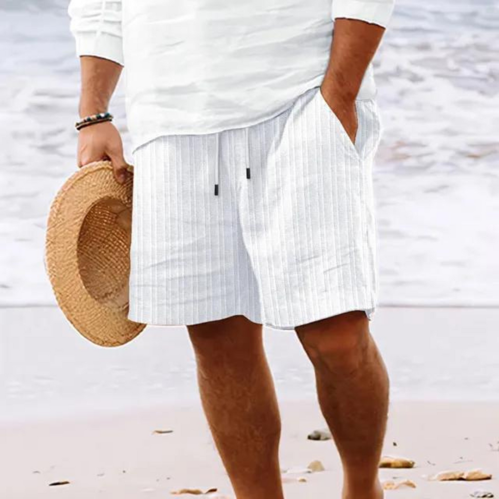 Casual Polyester Blend Shorts with Drawstring Waist and Side Pockets