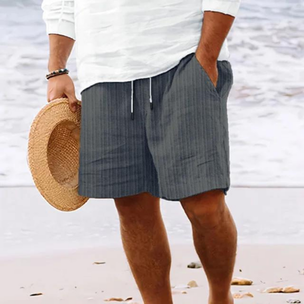 Casual Polyester Blend Shorts with Drawstring Waist and Side Pockets