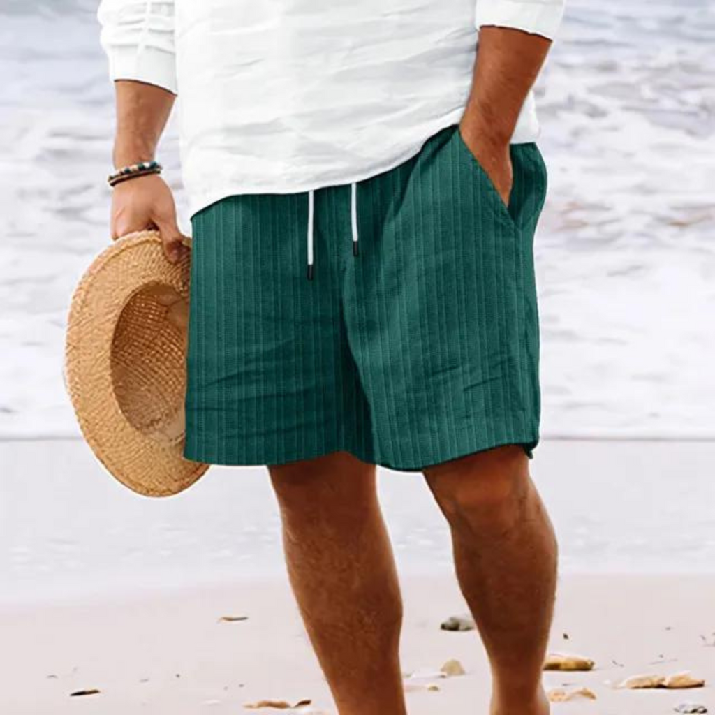 Casual Polyester Blend Shorts with Drawstring Waist and Side Pockets