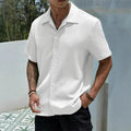 Casual Shirt with Cuban Collar and Button Front