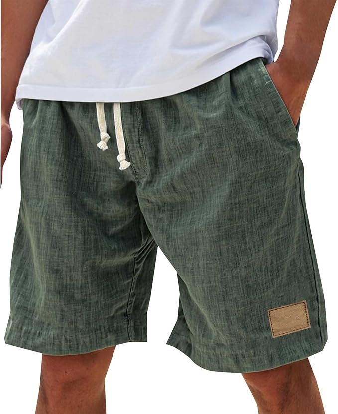 Casual woven shorts with drawstring waist and side pockets