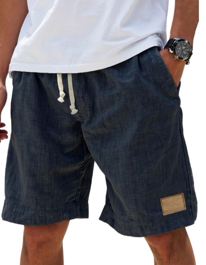 Casual woven shorts with drawstring waist and side pockets