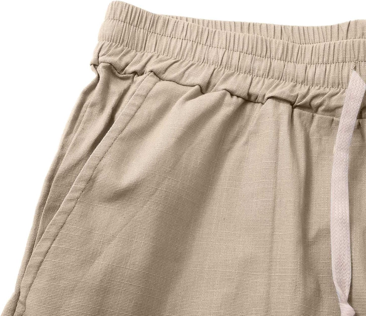 Casual woven shorts with drawstring waist and side pockets
