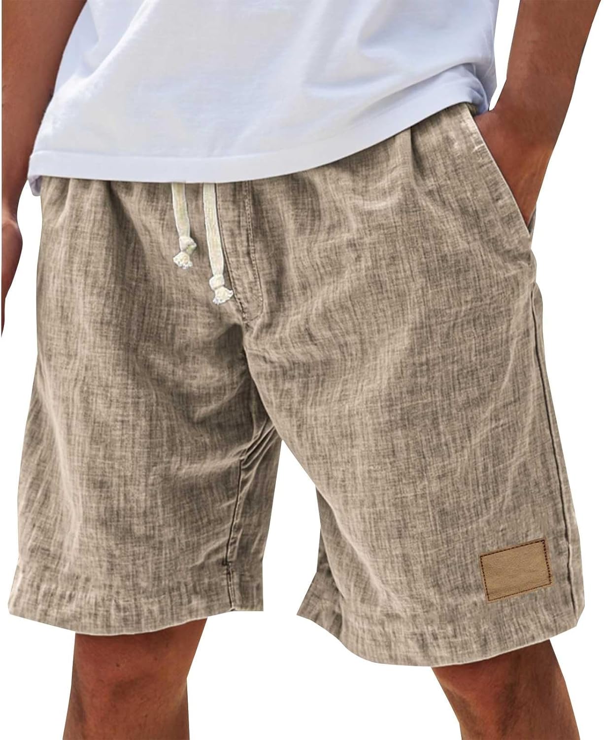Casual woven shorts with drawstring waist and side pockets