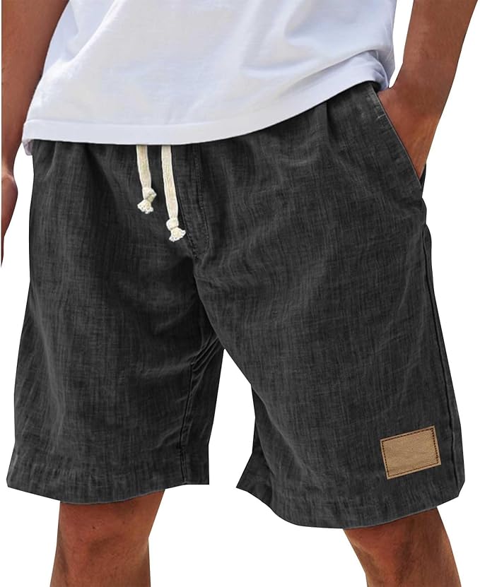Casual woven shorts with drawstring waist and side pockets