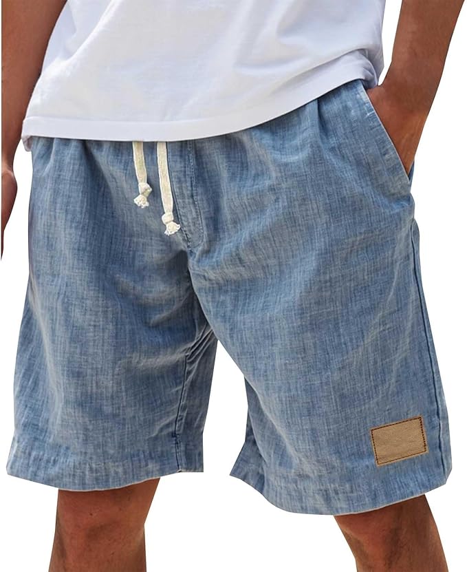 Casual woven shorts with drawstring waist and side pockets