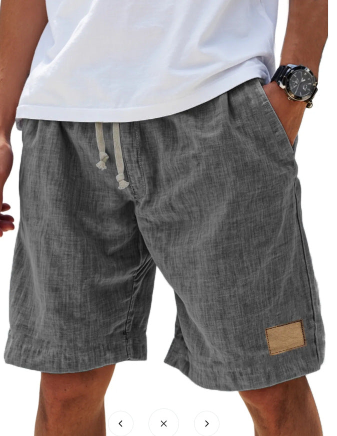 Casual woven shorts with drawstring waist and side pockets