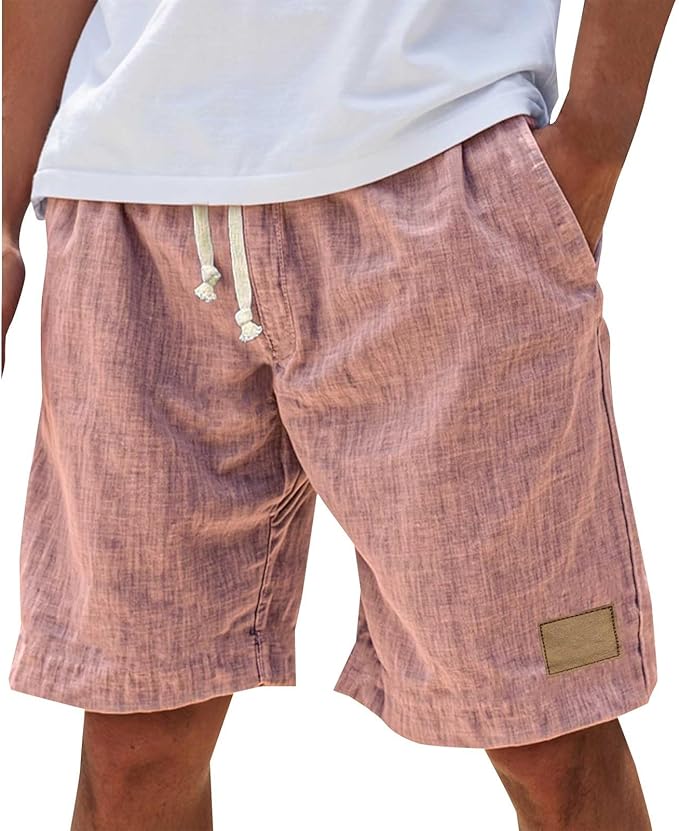 Casual woven shorts with drawstring waist and side pockets