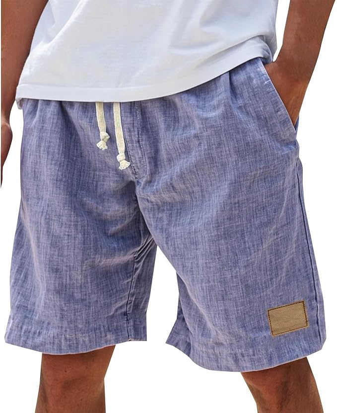 Casual woven shorts with drawstring waist and side pockets