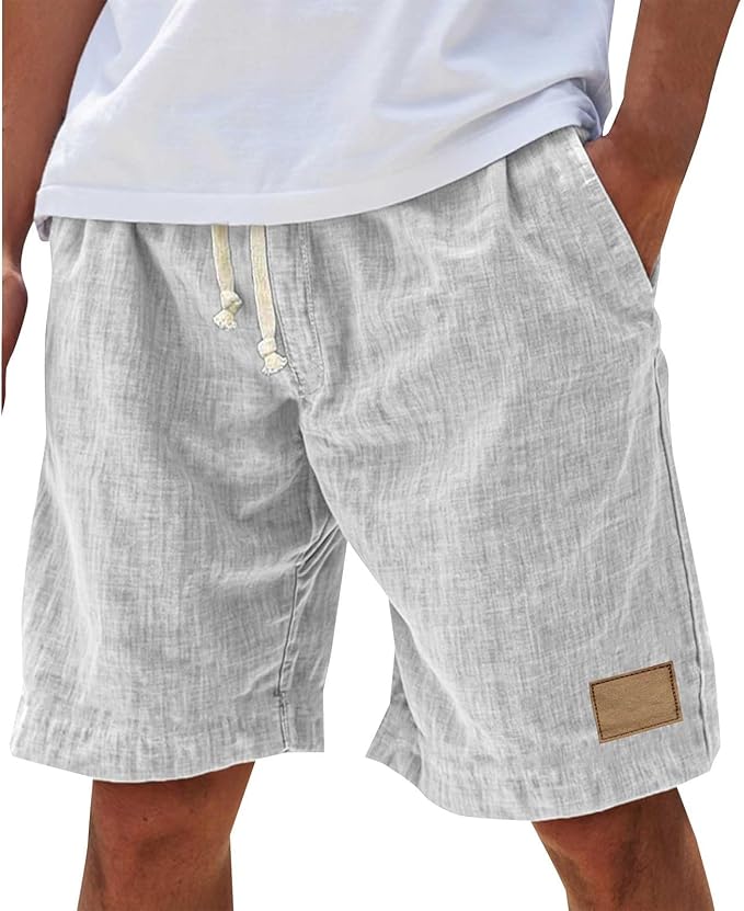 Casual woven shorts with drawstring waist and side pockets