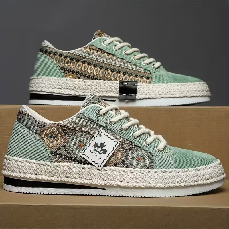 Amari | Unisex Boho Espadrille Sneakers with Woven Detail