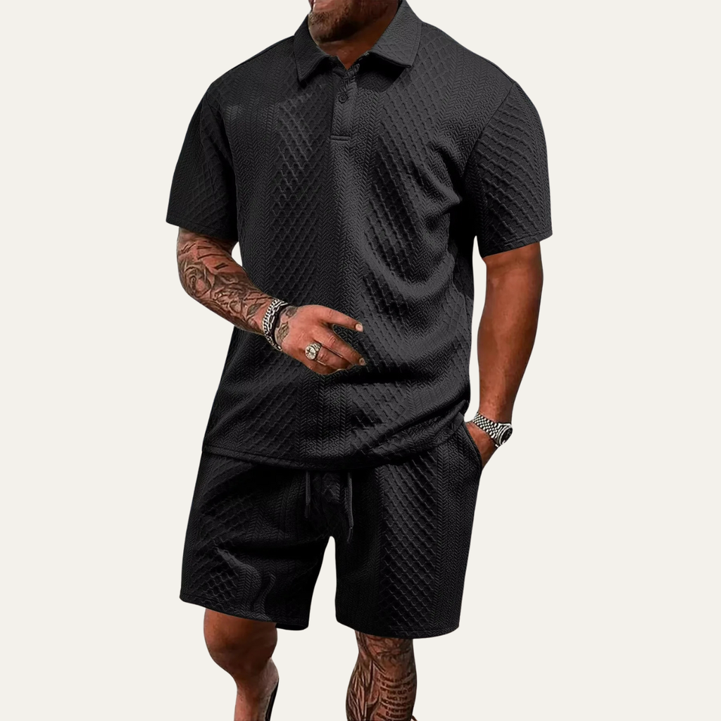 Jacquard Polo and Shorts Set – Refined Summer Co-Ord