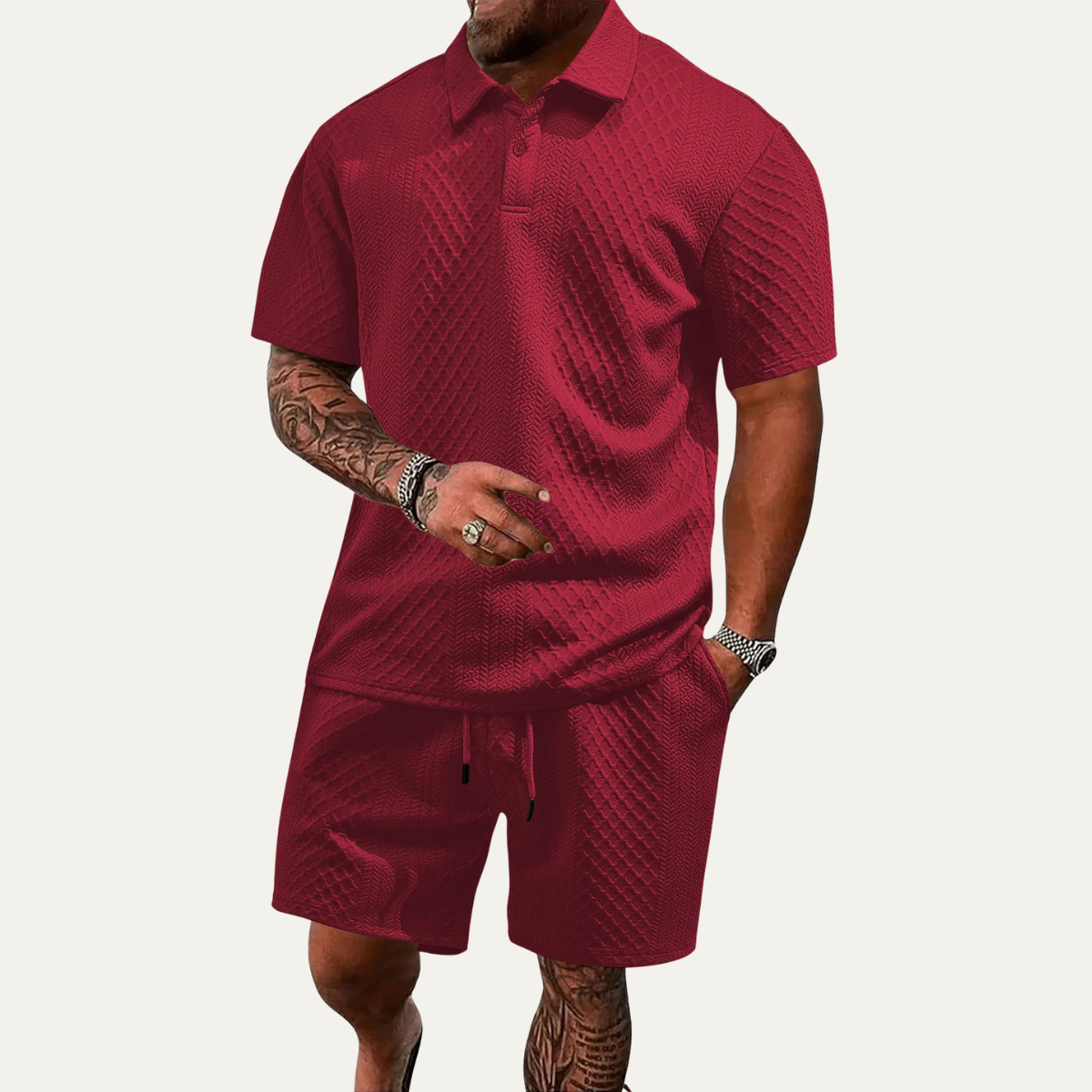 Jacquard Polo and Shorts Set – Refined Summer Co-Ord