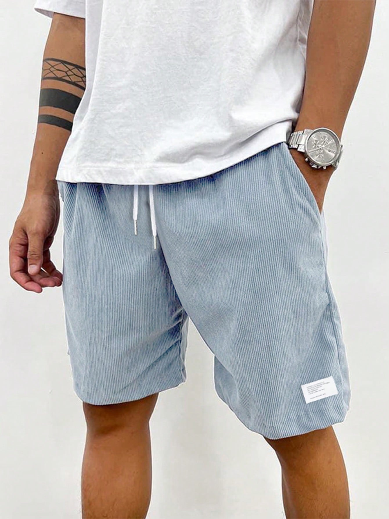 Mason | Relaxed Ribbed Knit Drawstring Shorts