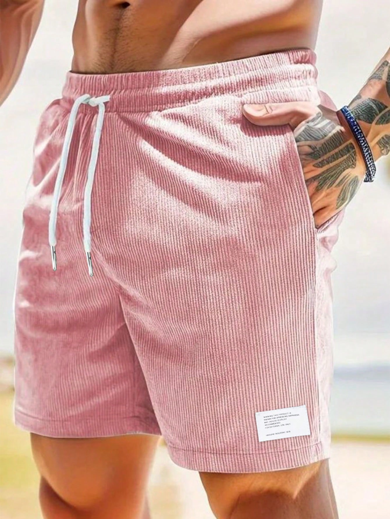 Mason | Relaxed Ribbed Knit Drawstring Shorts