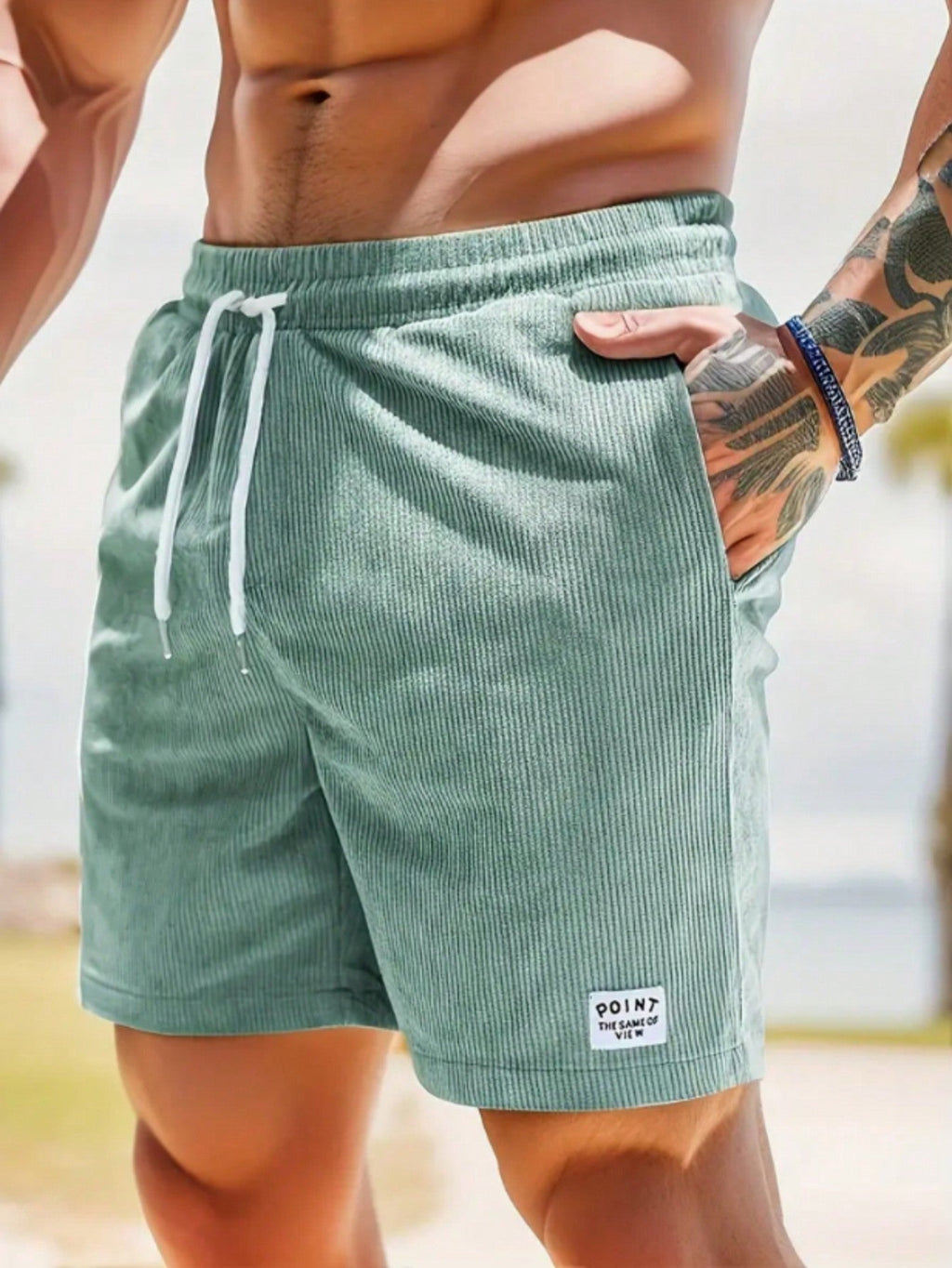 Mason | Relaxed Ribbed Knit Drawstring Shorts