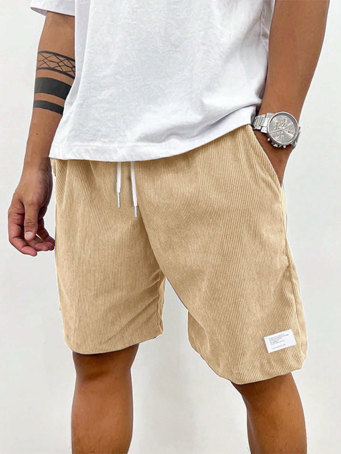 Mason | Relaxed Ribbed Knit Drawstring Shorts