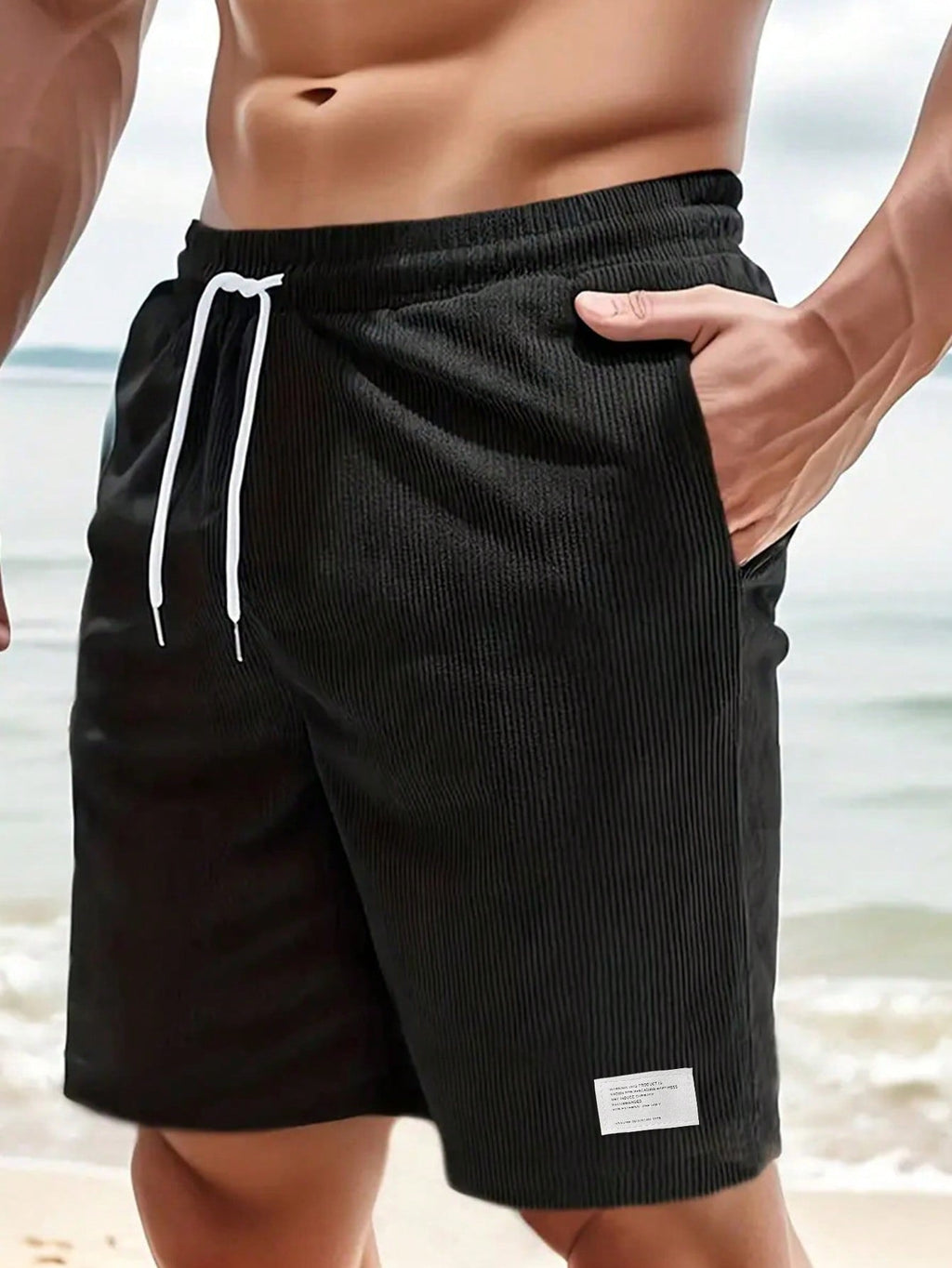 Mason | Relaxed Ribbed Knit Drawstring Shorts