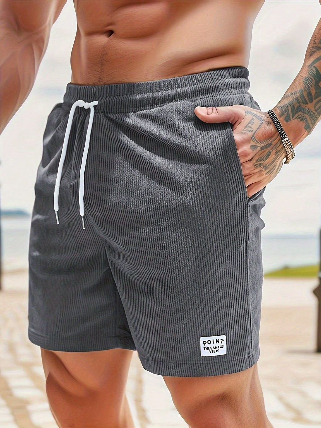 Mason | Relaxed Ribbed Knit Drawstring Shorts