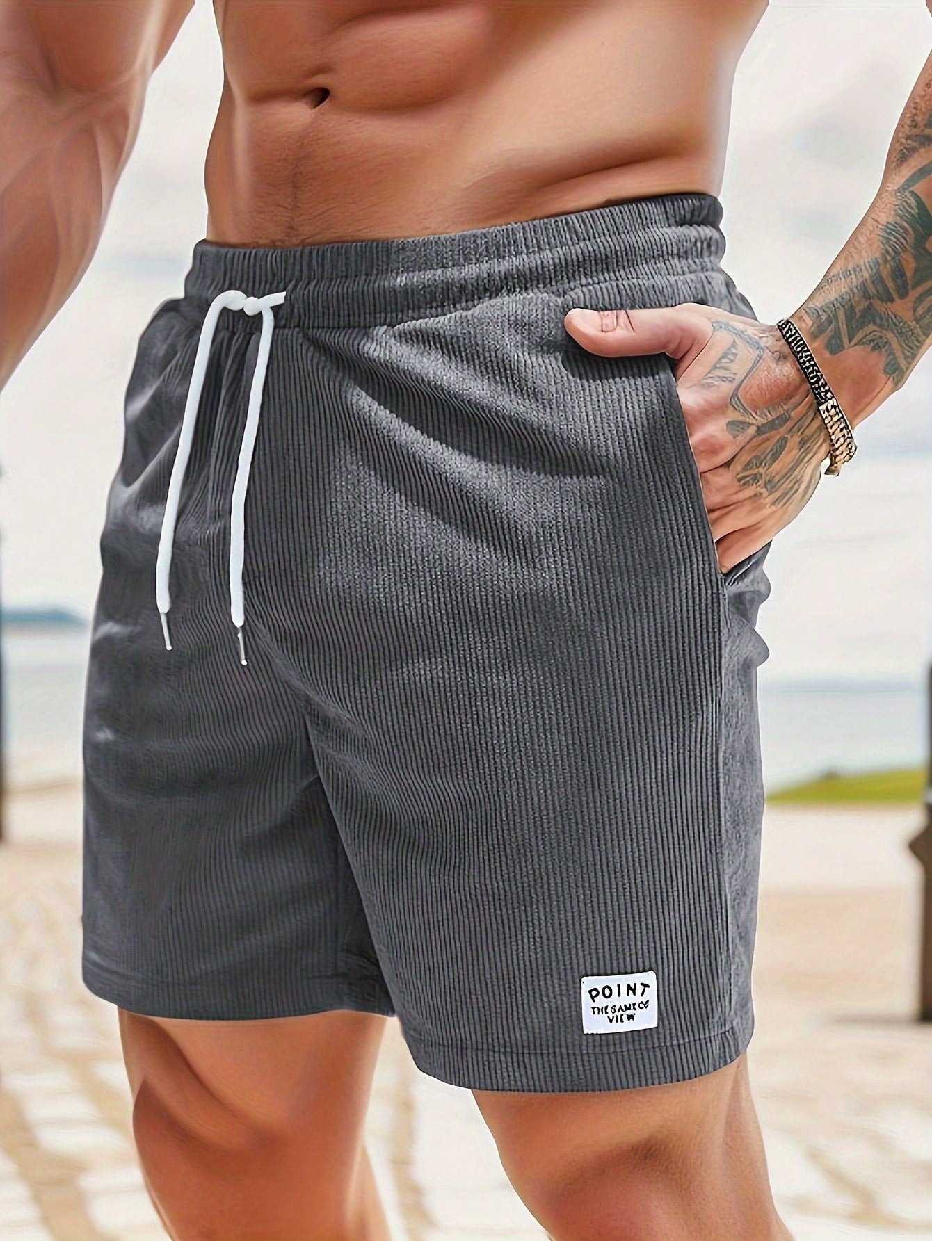 Mason | Relaxed Ribbed Knit Drawstring Shorts