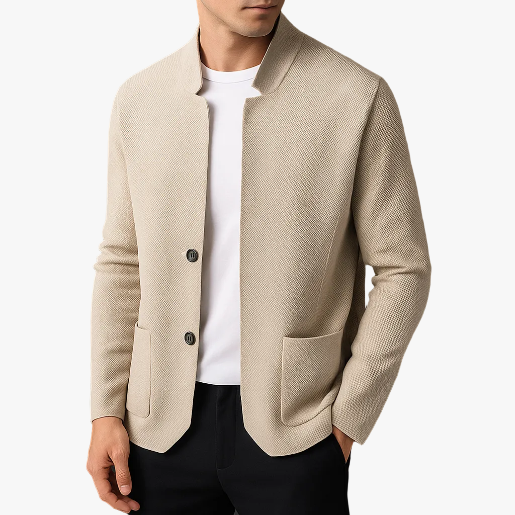 Theo | Refined Knit Cardigan with Stand Collar