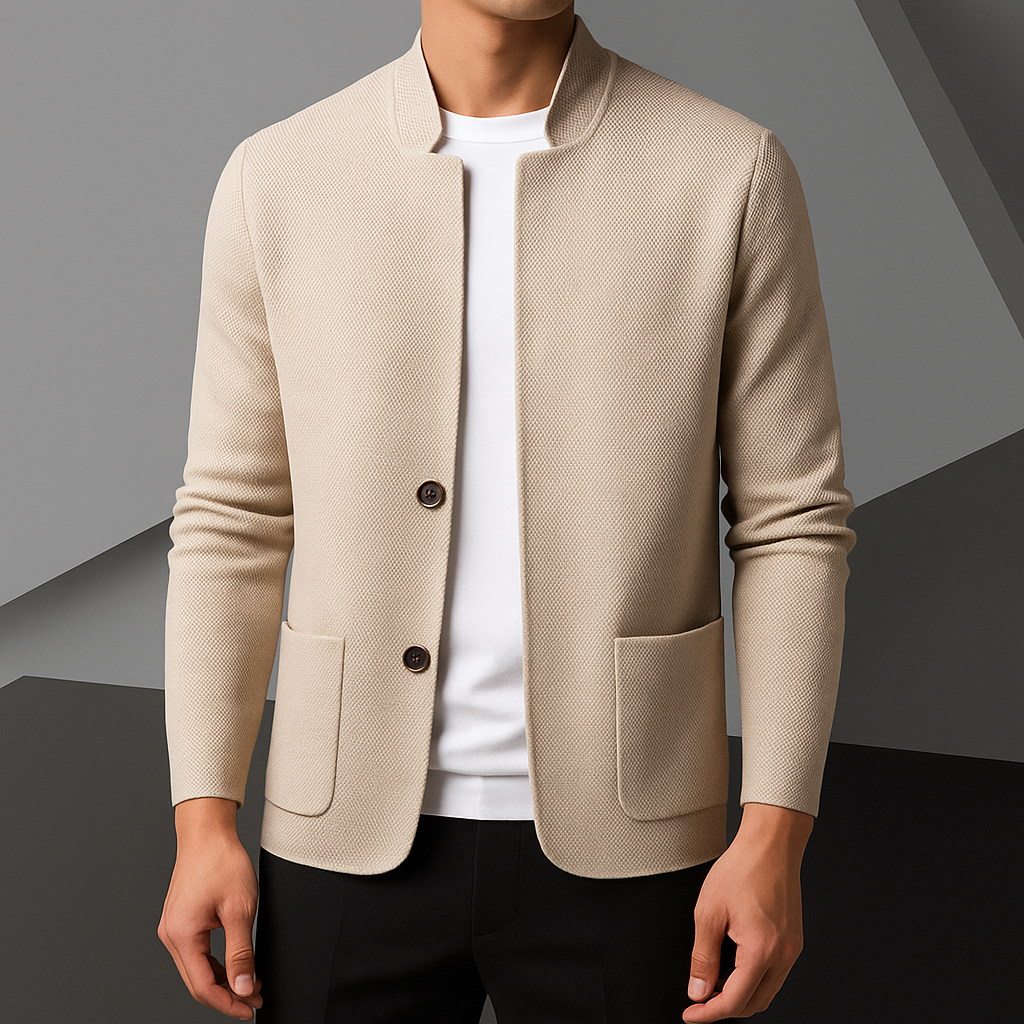 Theo | Refined Knit Cardigan with Stand Collar