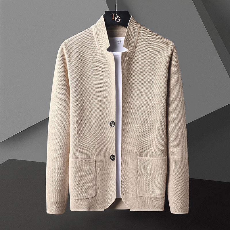 Theo | Refined Knit Cardigan with Stand Collar