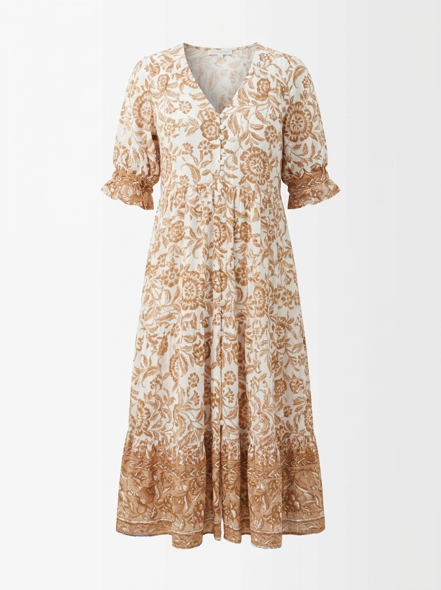 Keisha | Women’s Floral V-Neck Maxi Dress – Lightweight Flowy Fit