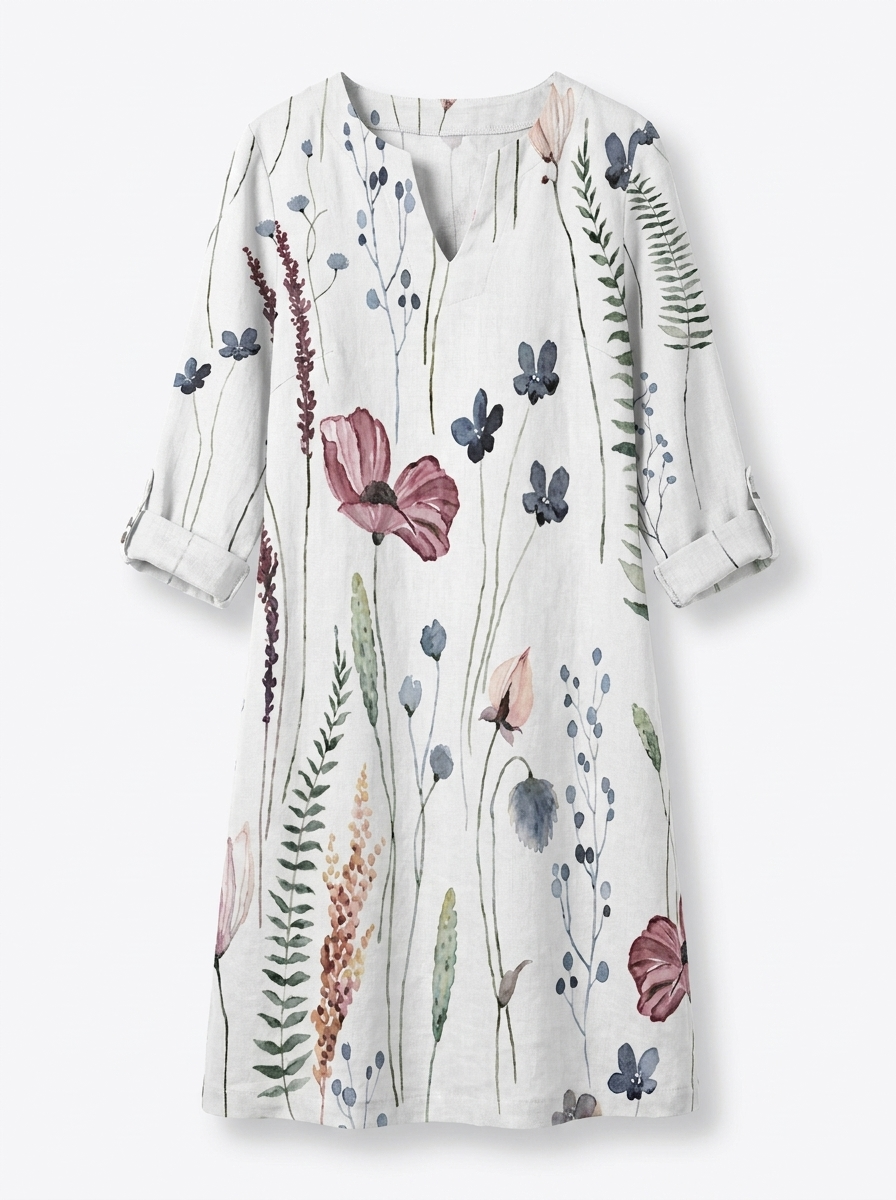 Eleanor | Women’s Layered Floral A-Line Tunic Dress
