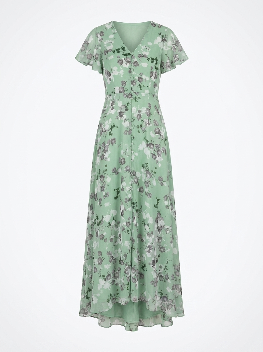 Zuri | Women’s Printed Maxi Dress with V-Neck – Lightweight Summer Fit