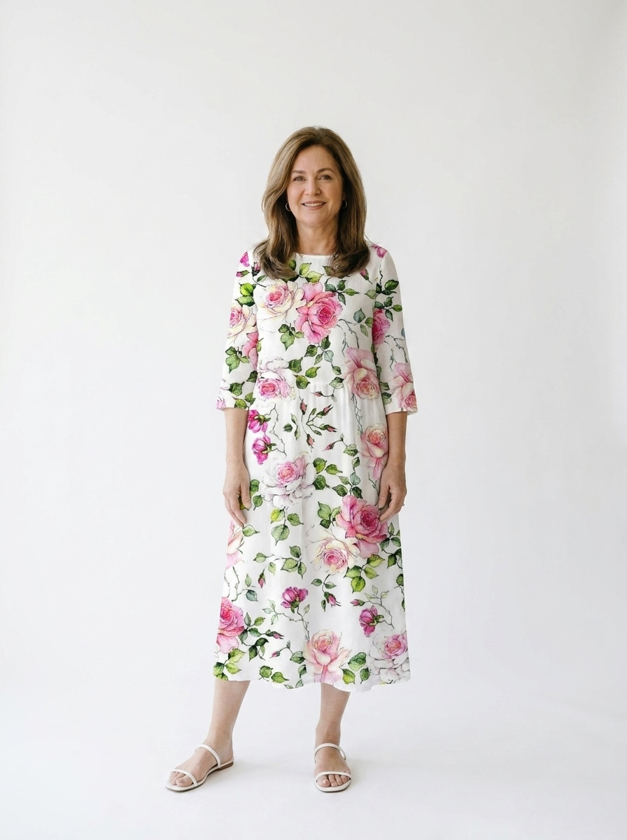 Kira | Women’s Floral Midi Dress – Flattering Lightweight Fit