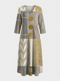 Elowen | Women’s Abstract Linen Dress with Pockets – Relaxed Summer Fit