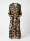 Seraphina | Women’s Vintage Abstract Linen Dress with Pockets